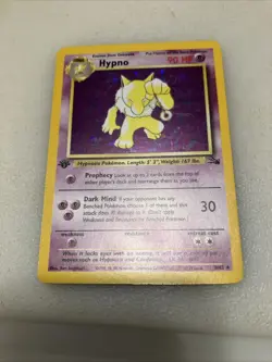 Pokemon TCG Hypno Fossil Holo Card 1st Edition Rare 8/62 1999 No Flaws NM - Image 1