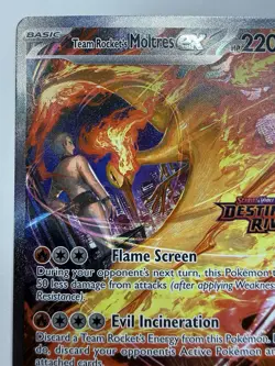 Team Rocket’s Moltres ex SIR # 229/182 Destined Rivals Stamped Pokemon TCG Card - Image 3