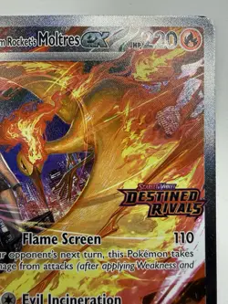 Team Rocket’s Moltres ex SIR # 229/182 Destined Rivals Stamped Pokemon TCG Card - Image 4