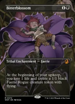 Bitterblossom - Anime Borderless Enchanting Tales Magic mtg Light Play, English - Image 1