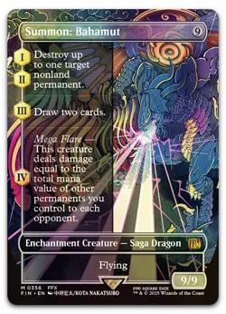 Summon: Bahamut (Borderless) #356 (Foil) (NM) Final Fantasy FIN Magic MTG - Image 1