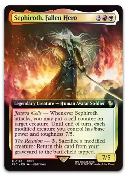 Sephiroth, Fallen Hero (Extended Art) #182 (Foil) NM Final Fantasy FIC Magic MTG - Image 1