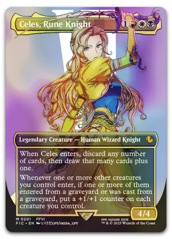 Celes, Rune Knight (Borderless) #201 (Foil) (NM) Final Fantasy FIC Magic MTG - Image 1