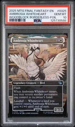 Ambrosia Whiteheart (Borderless Foil) - #325 - Final Fantasy - FIN - PSA 10 - Image 2