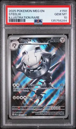 2025 POKEMON MEG EN-MEGA EVOLUTION ILLUSTRATION RARE #150 STEELIX PSA 10 - Image 1