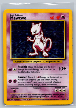 Pokemon 1999 Mewtwo 010/102 Base Set Holo LP - Image 1