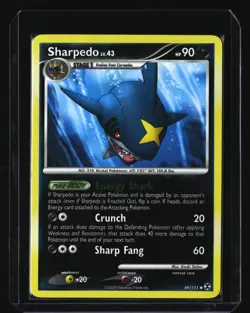 Pokemon SHARPEDO 49/111 Reverse Holo (2009 Rising Rivals) LP/Light Play - Image 1