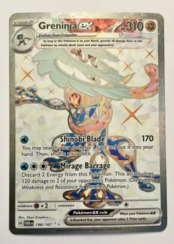 Greninja EX 198/167 Twilight Masquerade Ultra Rare NM Pokemon TCG - Image 1