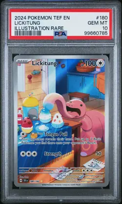 2024 POKEMON TEF EN-TEMPORAL FORCES ILLUSTRATION RARE #180 LICKITUNG PSA 10 - Image 1