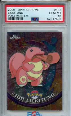 2000 Topps Chrome Pokemon T.V. #108 Lickitung Pokemon T.V. PSA 10 - Image 1