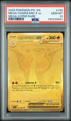 2025 POKEMON PFL EN-PHANTASMAL FLAMES MEGA HYPER RARE MEGA CHARIZARD X EX PSA 10 - Image 1