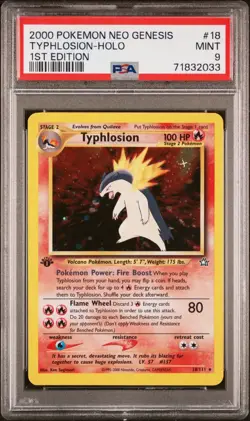 Pokemon 1st Edition Typhlosion 18/111 - PSA 9 MINT - Neo Genesis Holo Vintage - Image 1