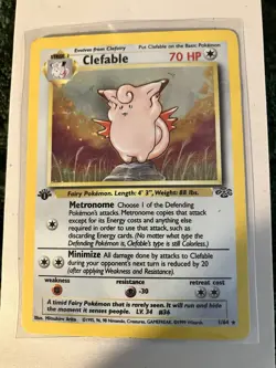 Pokemon TCG 1st Edition Base Set Clefable Holo Rare - Image 1