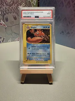 PSA 9 MINT Pokemon KINGLER Holo Rare 2002 Expedition 15/165 - Image 1