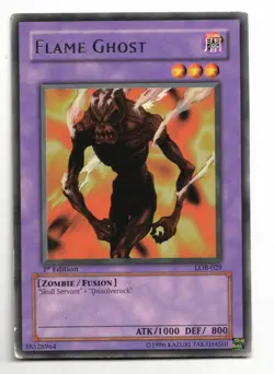 Yu-Gi-Oh Card: Flame Ghost LOB-029 Rare 1st Edition! GD - Image 1