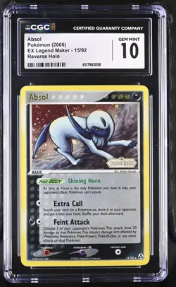 CGC 10 Absol 2006 EX Legend Maker 15/92 Reverse Holo Stamped Pokemon Card - Image 1