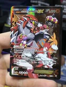 #2 Team Magma's Groudon EX 15/34 Team Magma Team Aqua 2015 Full Art Pokemon Card - Image 4