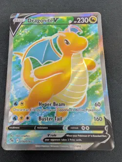 Dragonite V - 076/078 - Pokemon Go Sword & Shield Full Art Rare Card NM - Image 4
