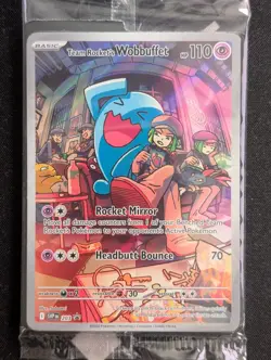 Team Rocket's Wobbuffet 203 SV Promo Cards Pokemon NM Holo SEALED - Image 1
