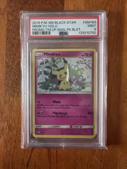 2019 Pokemon Black Star Promo - #SM163 Mimikyu PSA 9 - Image 1
