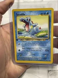 Pokemon Cards Totodile 81/111 1ST EDITION Neo Genesis WOTC Common LP+ Pokemon - Image 1