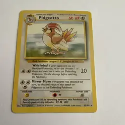 Pokemon Pidgeotto 60 HP Uncommon 22/102 Base Set 1999 Wizards English TCG Card - Image 1