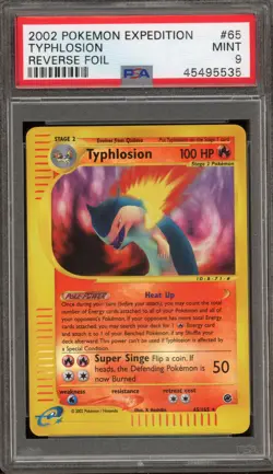 Pokemon Typhlosion Expedition Reverse Holo Rare #65 PSA 9 Mint - Image 1