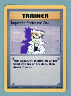Rare WOTC IMPOSTER PROFESSOR OAK 73/102 NonHolo NM Trainer Base Set Pokemon - Image 2