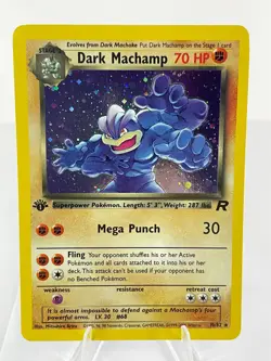 1st Edition Dark Machamp 10/82 - Team Rocket - Holo - Pokemon - LP - Image 1
