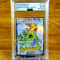 Pokemon SV Obsidian Flames Secret Tyranitar EX 211/197 AGS Mint+ 9.5 Holo 2023 - Image 1