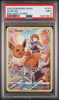 2022 POKEMON SWORD & SHIELD BRILLIANT STARS #TG11 FA/EEVEE BRILLIANT STARS PSA 9 - Image 1