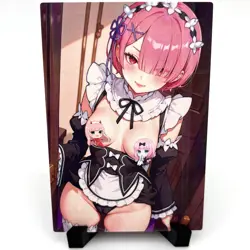 Re:Zero Ram Sexy Hot Anime Waifu Girl Doujin Lewd Goddess Story Holo Art Card - Image 1