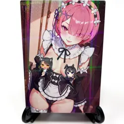 Re:Zero Ram Sexy Hot Anime Waifu Girl Doujin Lewd Goddess Story Holo Art Card - Image 2