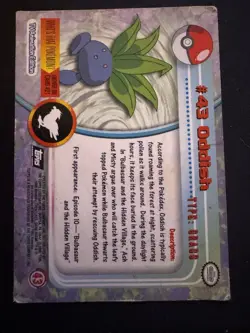 Oddish #43 - Black Logo - Non-Holo - SERIES 1 - TOPPS POKEMON CARD - HP - Image 2