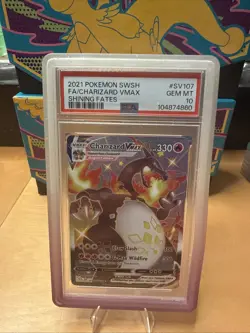 PSA 10 Shiny Charizard Vmax Full Art Shining Fates Pokemon Card - Image 1