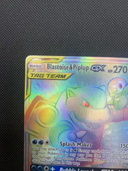 Pokemon SM Cosmic Eclipse Blastoise & Piplup GX Secret Rare Holo Card 253/236 - Image 2