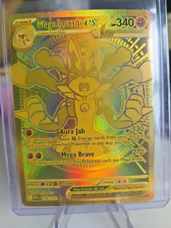 Mega Lucario EX 188/132 Mega Evolution Hyper Rare Gold Card Pokemon TCG - Image 4