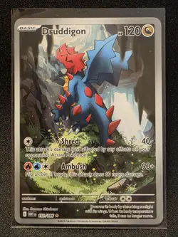 Pokemon TCG Druddigon 151/086 Sv: White Flare Holo Card Rare Illustration NM - Image 1