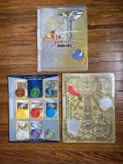 Pokemon Card Japanese Neo Genesis Premium File 1 2 3 Folder Set Vintage - Image 1