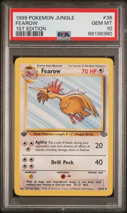 PSA 10 Fearow 1st Edition Jungle 36/64 1st Edition Pokemon Card - Image 1