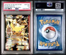 Pokemon Pikachu 2016 XY Black Star XY124 Promo Red & Blue Coll EX Full Art PSA 5 - Image 3