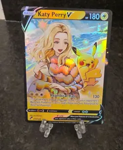 Katy PerryV HP180 Gold Metal Pokemon Card-Collectible Gift Display - Image 1