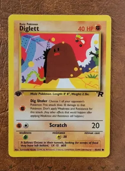 Diglett #52/82 Team Rocket 1st Edition Pokemon TCG - Image 1