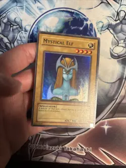 (WNU) Yugioh - Mystical Elf - Super Rare - Unlimited - LOB-062 - LP - Image 2