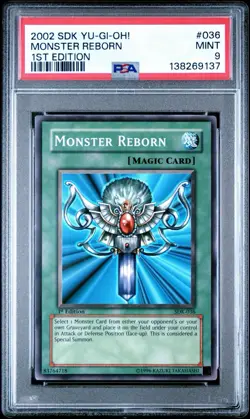 Yu-Gi-Oh! Monster Reborn SDK-036 1st ED 2002 PSA 9 Mint - Image 1