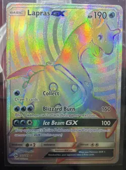 Pokemon Lapras GX Holo Rare Card Sun & Moon Base Set 151/149 lightly played - Image 1