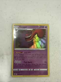 Pokemon TCG Sword & Shield Chilling Reign Gengar 057/198 Holo Rare Card - Image 1