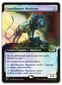 Sparkhunter Masticore (Extended Art) #384 (Foil) NM Core Set 2021 M21 Magic MTG - Image 1