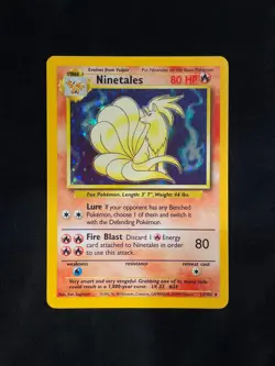 POKEMON TCG 1999 NINETAILS 12/102 BASE SET HOLO RARE EN - LP/NM - Image 1