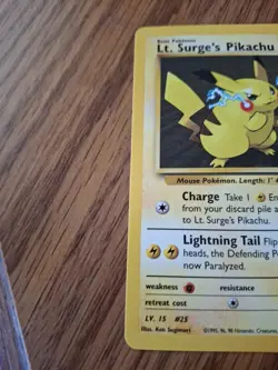 Lt. Surge's Pikachu 81/132 NM Unlimited Gym Heroes Pokemon TCG WotC Vintage Card - Image 2